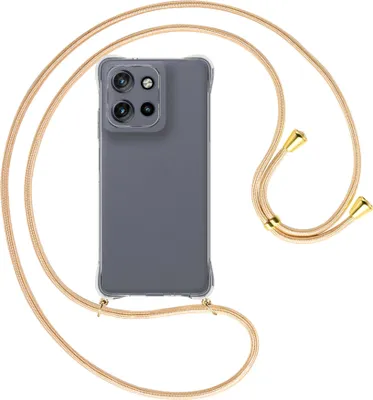 Produktbild von Handykette Backcover-Schutzhülle mit Band (Metall goldfarben) für Motorola Moto G Power 5G (2025) - Goldkordel