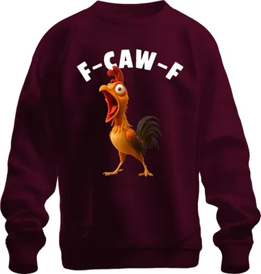 Immagine prodotto di F-CAW-F funny chicken cartoon rooster farm gift humour joke unisex sweatshirt pullover, Burgundy, XL