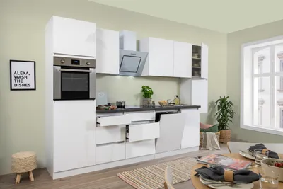 Produktbild von Küche Küchenzeile Küchenblock grifflos Weiß Lorena 330 cm Respekta