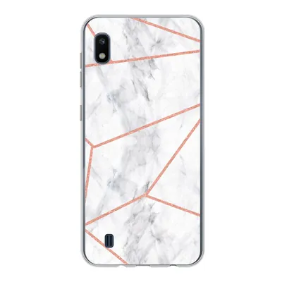 Produktbild von MuchoWow® Handyhülle Schutzhülle Hülle für Samsung Galaxy A10 Marmor - Roségold - Weiß Silikon Softcase Handy Hülle - Schutzhülle