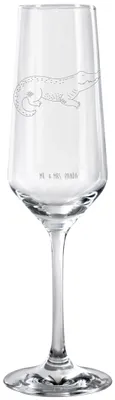 Produktbild von Mr. & Mrs. Panda Glas Krokodil - Transparent - Geschenk, Sektglas graviert, Krokodile, Champagnerglas, Beste Freundin, Kelchglas, Lieblingsmensch, Urlaub, Abenteuerlust