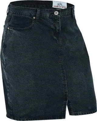 Produktbild von Denim Trendiger Midi Rock Jeansrock Denimrock Business Rock Baumwolle, Größe:50, Farbe:Schwarz