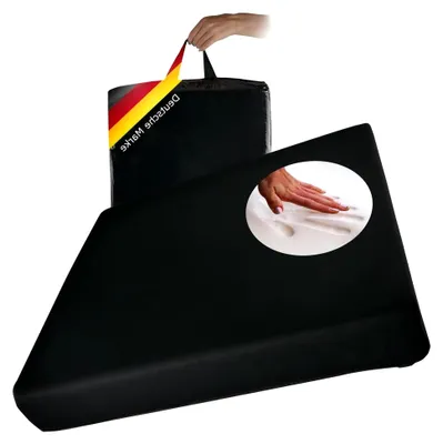 Produktbild von Supply24 Gel/Gelschaum Sitzkissen Schwarz - Verstellbarer Härtegrad 40x40x8 cm - Sitzpolster für Büro, Auto, Rollstuhl & Reisen - Druckentlastend & Langlebig