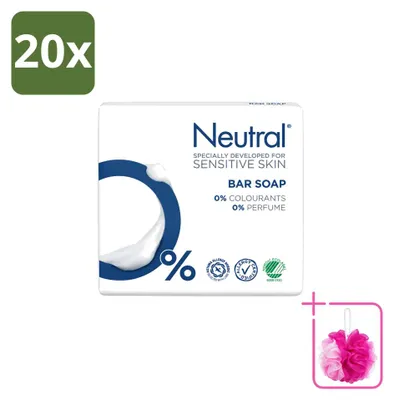 Productafbeelding van 20 x Neutrale zeepstukken, parfumvrij - 100 g - Voordeelpakket - 20 stuks