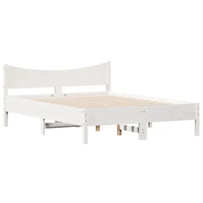 Produktbild von Massivholzbett ohne Matratze Weiß 140x190 cm Kiefernholz