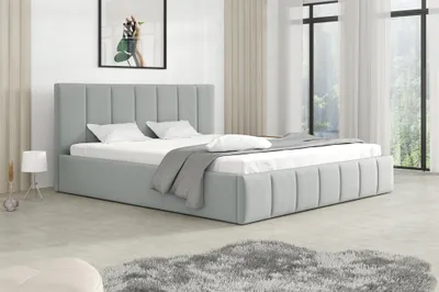 Produktbild von Polsterbett Doppelbett DETROIT 160x200cm Stoff Magic Velvet Hellgrau