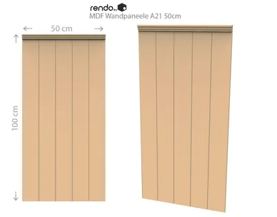 Produktbild von Wandverkleidung Rendo Modell A21 50cm roh, Dekorative Wandplatten, Wandtäfelung
