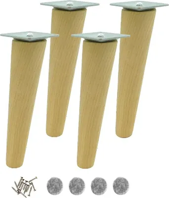 Produktbild von Eckige 20 cm Holzfüße aus Eichenholz – M8 Möbelbeine für individuelle Möbelprojekte