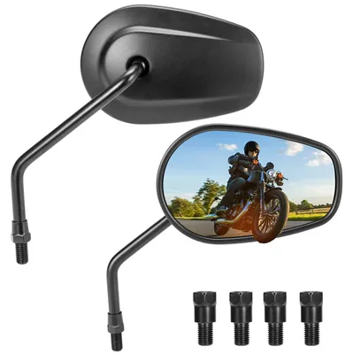 Image de Rétroviseurs universels pour moto en alliage d'aluminium, réglables à 360°, large champ de vision, rétroviseurs M10, compatibles avec les quads et les scooters.