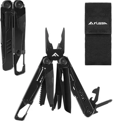 Obrázek produktu pro Multitool kleště 15 v 1 - kompaktní multitool - multifunkční - 1 kus - černé - nerezová ocel