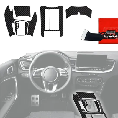 Obrázek produktu pro Ochranná fólie 5v1 Grizz Protector pro středovou konzoli – Kia XCeed (2018-2025), matný povrch s karbonovým vzhledem, odolná proti otiskům prstů