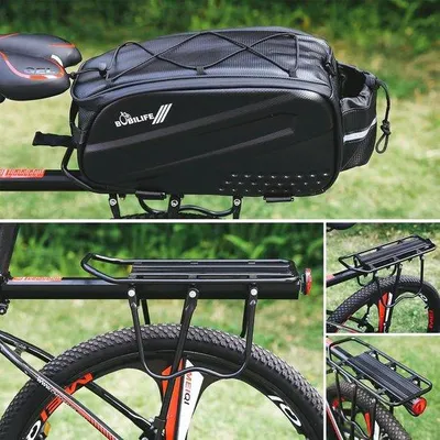 Productafbeelding van Bagagedrager achterop fiets verstelbaar met spatbord en reflector, eenvoudig te monteren en snel te verwijderen