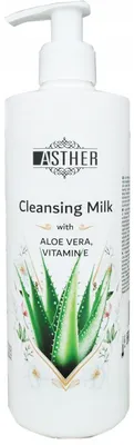 Produktbild von Reinigungsmilch Gesicht ASTHER CLEANSING MILK 400 ml Aloe Vera Vitamin E Feuchtigkeitsspendend Für Hautpflege