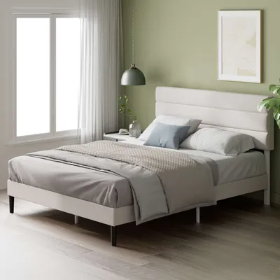 Modernes Polsterbett mit klaren Linien – passt ideal in jedes Schlafzimmer.

