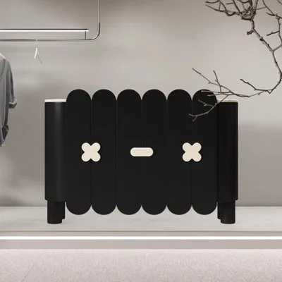 Produktbild von Kassentheke für Bekleidungsgeschäft, Kassentheke für Beautysalon, Empfangstheke, Rezeptionstheke, Gewerbetheke, Schwarze Theke160*60*105cm/FuHaoBT160/