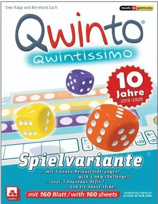 Produktbild von QWINTISSIMO - allererster Variantenblock für das Spiel Qwinto (ZUSATZBLÖCKE)