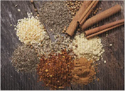 Produktbild von Wallario Duschmatte Antirutschmatte Badmatte Fußmatte Aromatische trockene Gewürze in der Küche, Größe ca. 90 x 65 cm