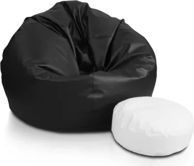 Obrázek produktu pro Ecopuf Sakwa, sedací polštáø køeslo sedací vak, sedací vak z umìlé kùže, Èerná E14, M