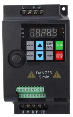 Zdjęcie produktu dla Przemiennik częstotliwości 2.2kW - Kompaktowy - Do zastosowań przemysłowych - 220V wejście - 3-fazowy