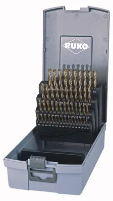 Produktbild von RUKO Spiralbohrer-Satz DIN 338 Typ VA, HSSE-Co 5 in Kunststoffkassette - 50 tlg. - 215217RO