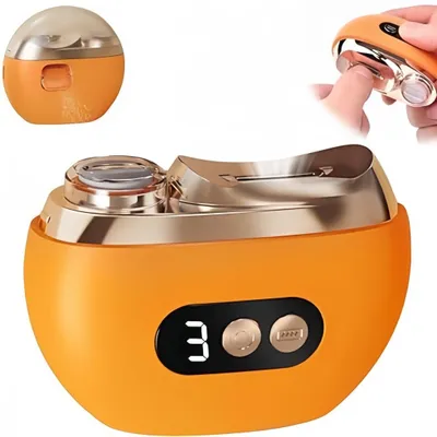 Produktbild von Elektrischer Nagelknipser, 3 in 1 Electric Nail Trimmer, Elektrische Nagelfeile Polieren mit LED 3 Gesch- Ultraleise, für Kinder Erwachsene, Orange