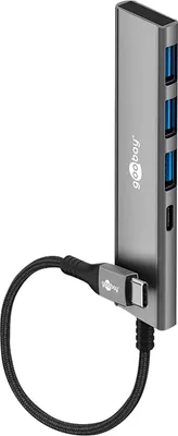 Produktbild von Slim 4-Port USB-Hub, USB-C auf USB-C/USB-A, 5 Gbit/s