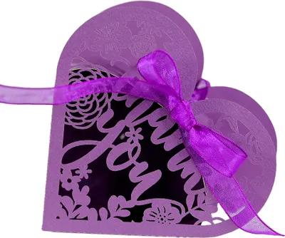Produktbild von 50pcs Herzform Hochzeit Süßigkeiten Boxen, Luxus Lase Cut Party Hochzeit Gunst Band Süßigkeiten Boxen Geschenk Box Tischdekorationen