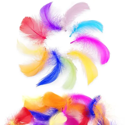 500 bunte Naturfedern, Bastelfedern, 6-12 cm, für DIY & Deko