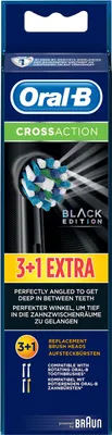 Produktbild von Oral-B Aufsteckbürsten CrossAction schwarz 3+1er