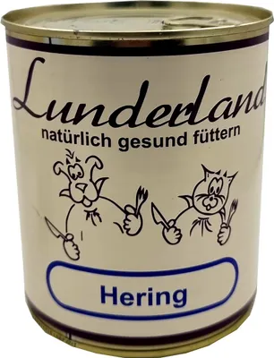 Produktbild von Lunderland Hering 800g Reinfleisch-Dose Hundefutter 100 % Hering - Filet mit Haut