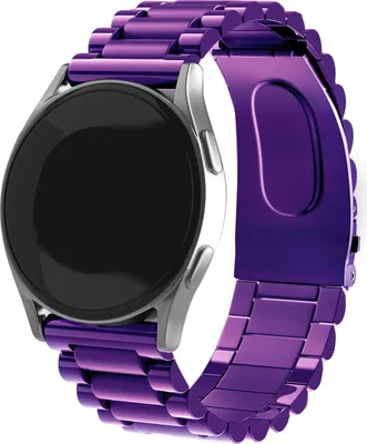 Produktbild von Strap-it Stahlarmband - Kompatibel mit Samsung Galaxy Watch Armband 42mm Ersatzarmband Edelstahl - Faltschließe - Hochwertiges Material - für Smartwatch 20mm Armband Lila