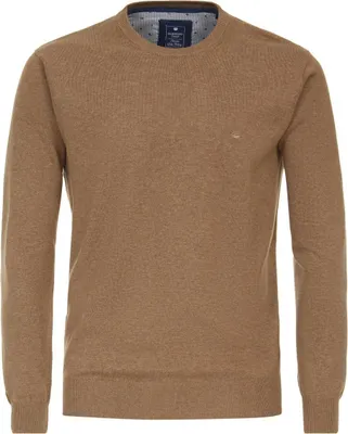 Produktbild von REDMOND Casual Herren Pullover Langarm Rundhals Comfort Camel M