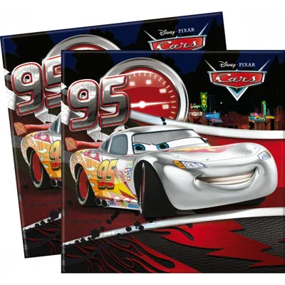 Produktbild von 20 Disney Cars Silver Edition Party Servietten 33x33cm Kinder Geburtstag Motto