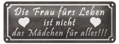 Produktbild von Blechschild Spruch 27x10cm Frau ist nicht Mädchen für alles Dekoration