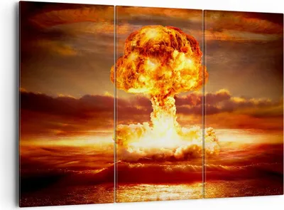 Produktbild von Bild auf Leinwand - Leinwandbild - Krieg Atombombe Pilz Apokalypse - 165x110cm - Wand Bild - Wanddeko - Leinwanddruck - Bilder - Kunstdruck - Leinwand bilder - Wandkunst - CE165x110-2834