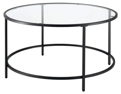 Produktbild von Couchtisch Kouvola mit Glasplatte und Stahlgestell 84 x 45,5 cm