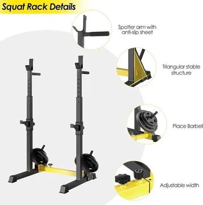 Produktbild von Hantelbank – Höhenverstellbar – Hantelstütze für das Heimfitnessstudio – Metall – Belastbar bis 250 kg