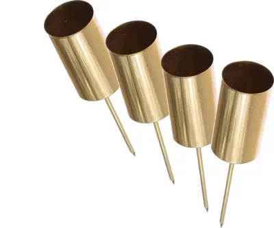 Stabkerzenhalter - Kerzenpick für Adventskranz - ohne Dorn - Metall - H: 9cm - gold - 4 Stück