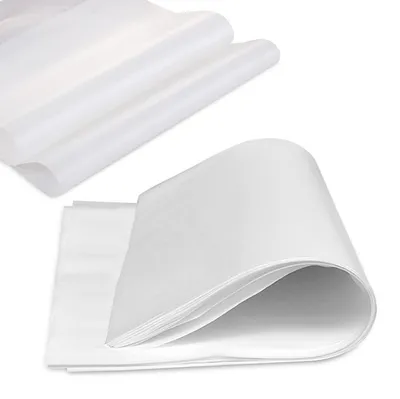Produktbild von Fettdichtes Papier für Lebensmittel, 100 Blatt, 33 x 23 cm. Käsepapier, wasser- und ölabweisend. Brotpapier, antihaftbeschichtet. Feinkostpapier. Einwegverpackung für Sandwiches, Pommes frites, Hamburger und Gebäck.