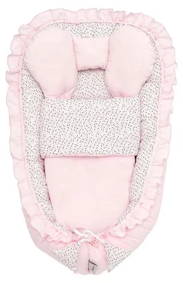 Image de Nid de bébé rose à pois Belisima avec couverture