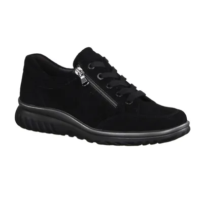 Produktbild von Semler Lena L5135-001 Damenschnürer, bequem, Leder, Schwarz, Halbschuhe - Damenschuhe Bequeme Schnürschuhe, Schwarz, leder (samtchevreau)