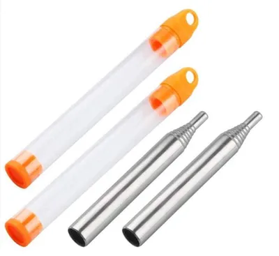 Produktbild von Feuerblasrohr Lötrohr Feuerbläser - Edelstahl 304 - Ausgezogen 48,5 cm - Eingeklappt 9,3 cm - Für Camping und Wandern