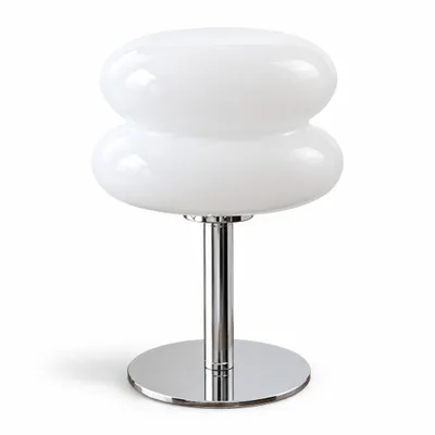 Produktbild von Tischlampe aus Glas im Pilz-Design – LED dimmbar, 3 Lichtfarben, USB-Betrieb, Nachttischlampe & Dekolampe – Weiß