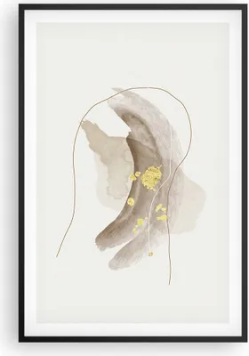 Produktbild von Gerahmtes Poster - Schwarzer Rahmen - Braun Abstraktion Gold - 61x91,5 cm - Wand Bild - Wanddeko - Wandbilder - Kunstposter - Wandposter - Bilderrahmen - Bilder - Kunstdruck - P2BPA61x91-4910