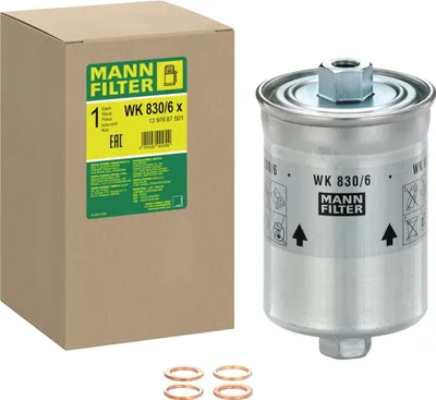 Produktbild von Kraftstofffilter MANN-FILTER WK 830/6 x für AUDI 80 Limousine (8C2, B4) Leitungsfilter