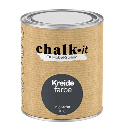 Produktbild von Kreidefarbe Chalk-it (07) Nightfall 0,75L Shaby Chic Möbel Holzlack Natur Vintage Möbellack