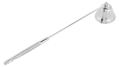 Glockenförmiger Kerzenlöscher aus Edelstahl, Silber