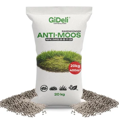 Immagine prodotto di Concime antimosche, 20 kg, NPK 8-8-11, per l'uso primaverile, con ferro e magnesio, per giardino, marca GiDeli