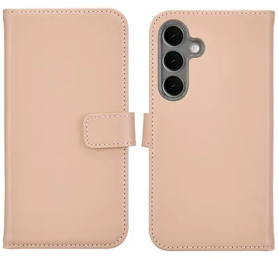 Imagen del producto de Funda de Cuero Auténtico tipo Libro para Samsung Galaxy S25 - Dusty Pink