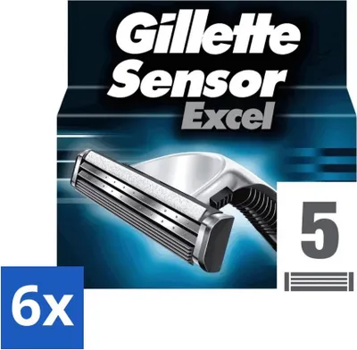 Productafbeelding van Gillette Sensor Excel Comfort scheermesjes, navulverpakking met 5 scheermesjes - voordeelverpakking - 6 stuks
